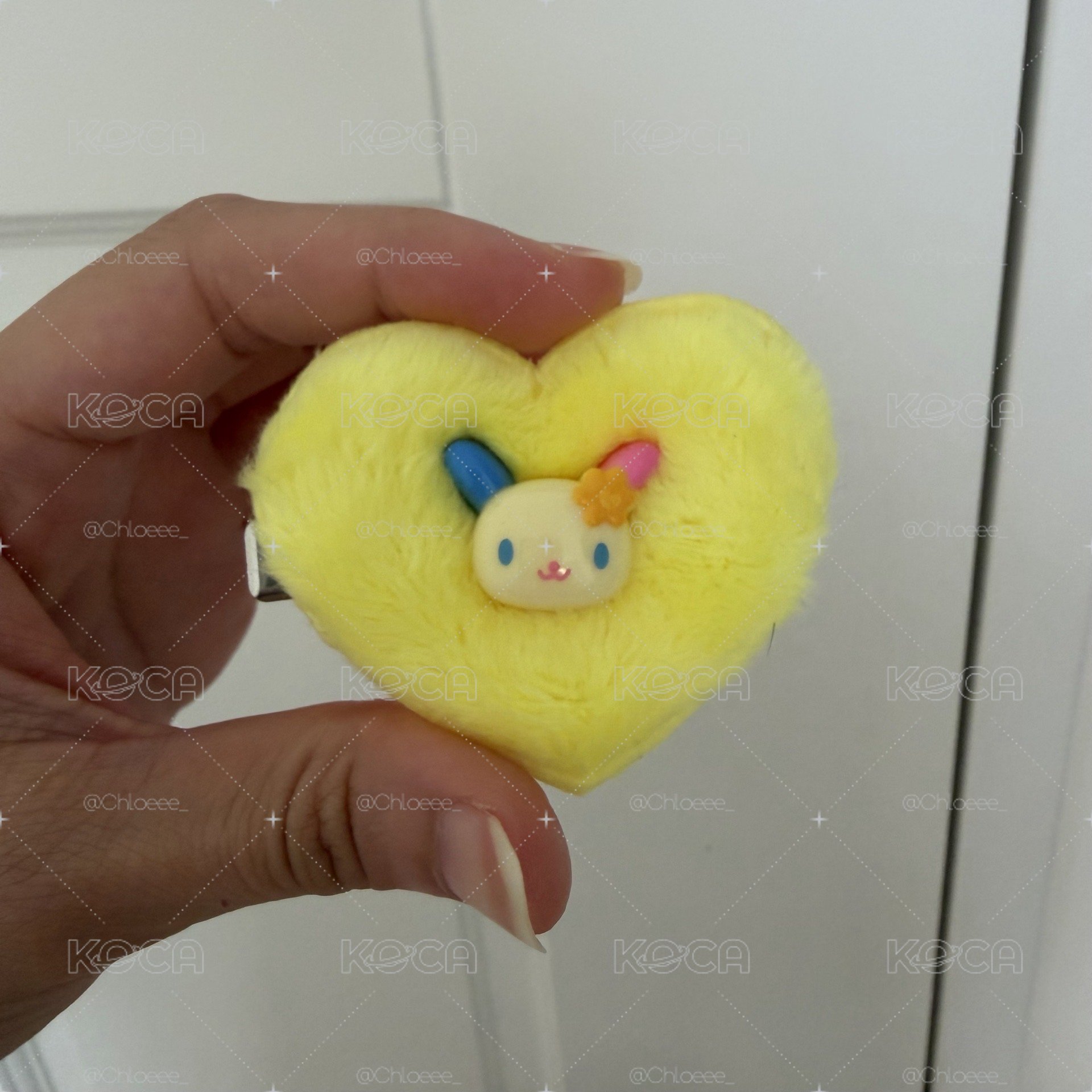 絨毛髮夾 花小兔