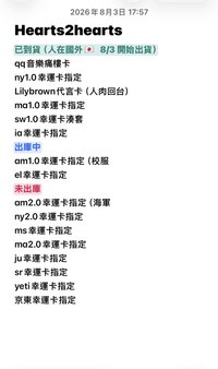 Hearts2hearts進度