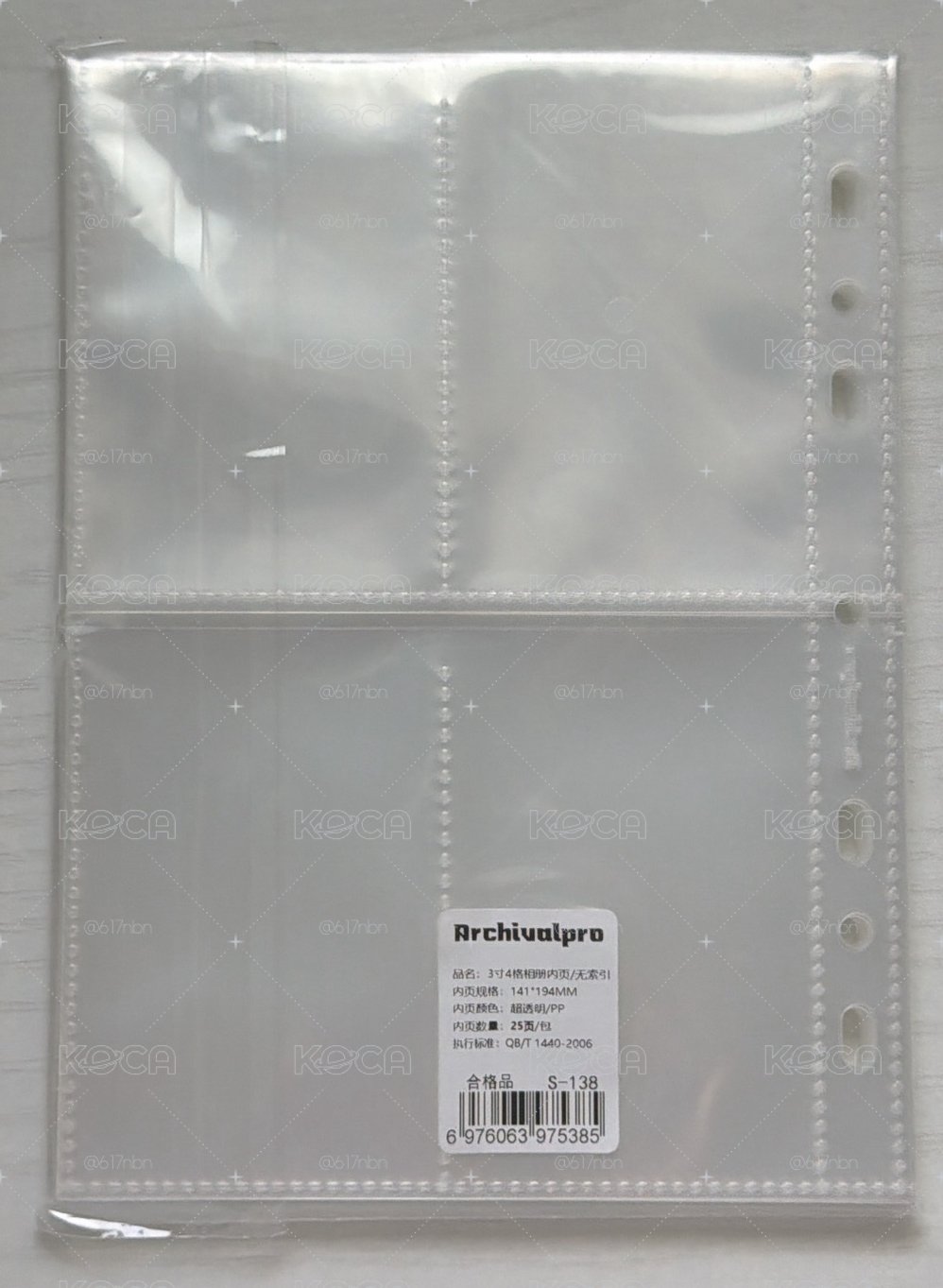 RINGNOTE archivalpro 4格卡冊 內頁/隔板
