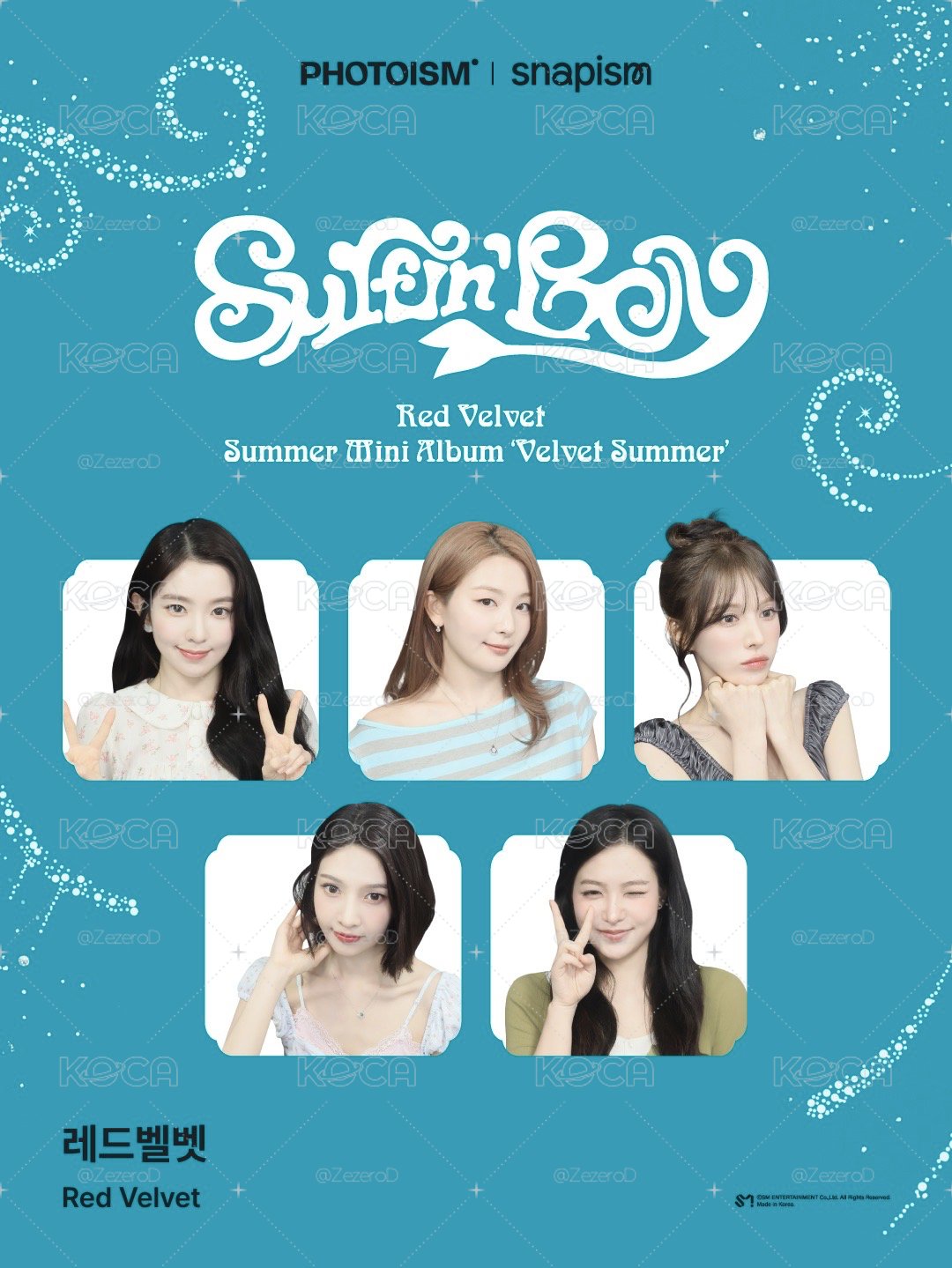 Red Velvet Velvet Summer X photoism 人生四格卡 代印 1組兩張
