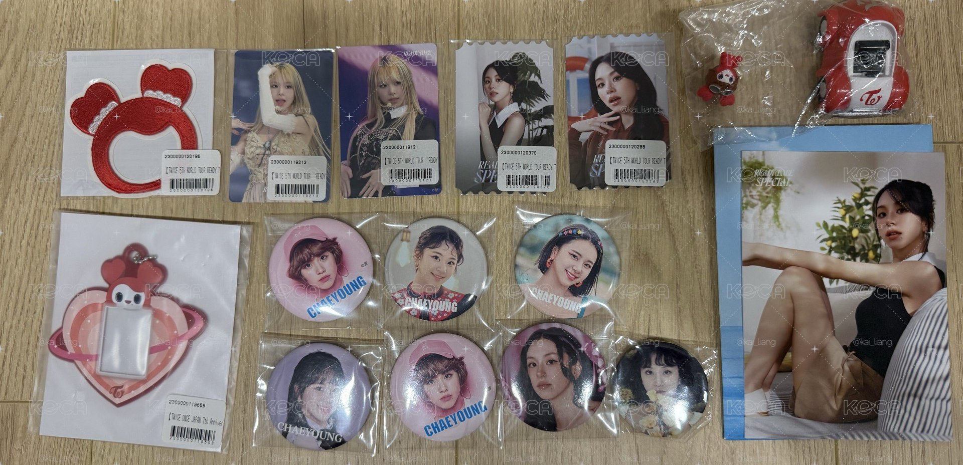 Twice 彩瑛 徽章 小卡 迴力車 刺繡布貼 證件照套 等周邊商品共15件商品