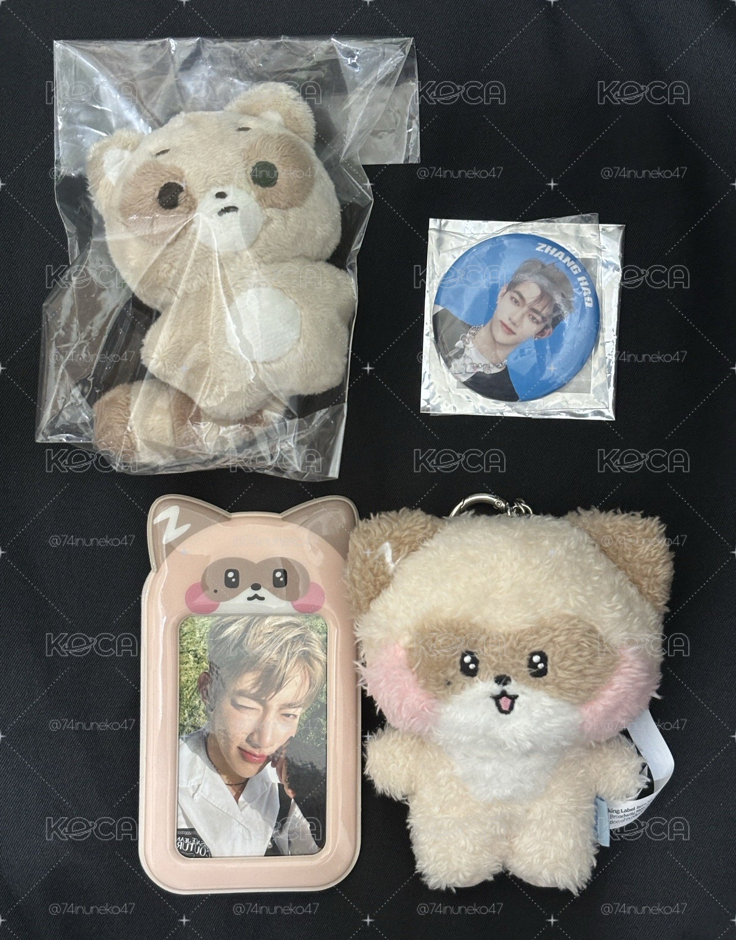 章昊小盤 哈尼尼 毛絨徽章 站立卡套 動物中娃