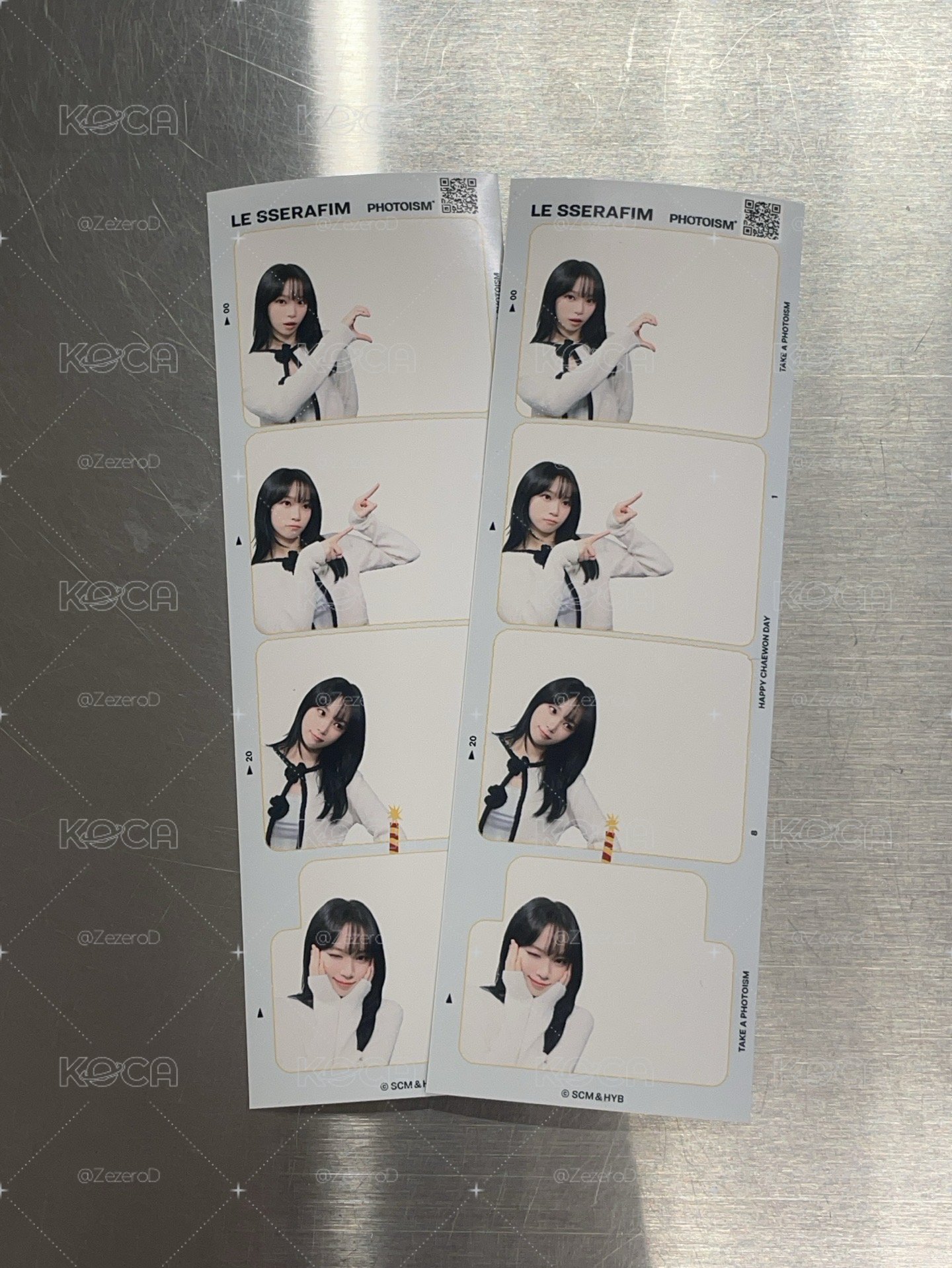 KIM CHAEWON X photoism X snapism 人生四格卡 貼紙 代印 1組兩張