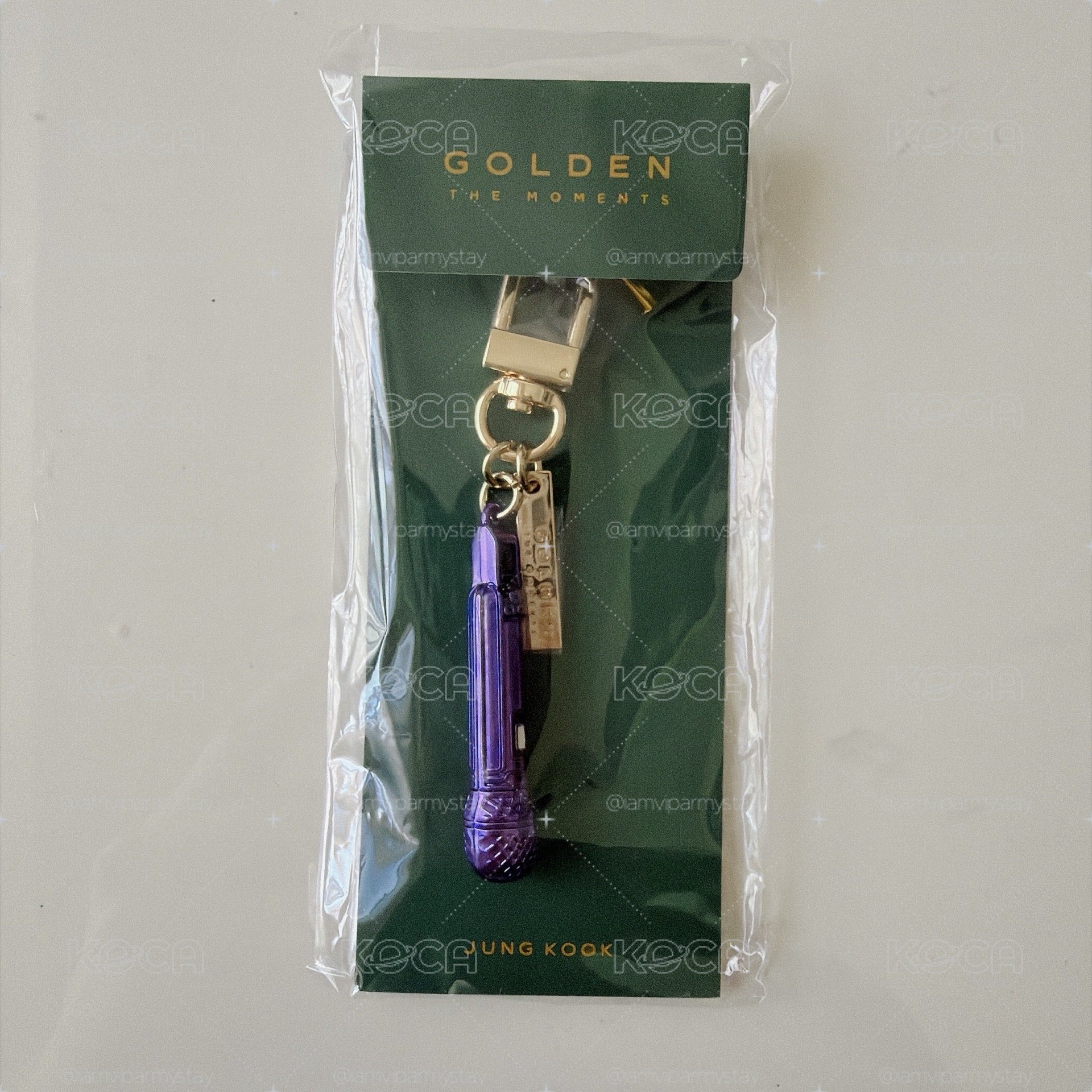 BTS防彈柾國 Golden展覽周邊 💜紫色麥克風鑰匙圈🎤