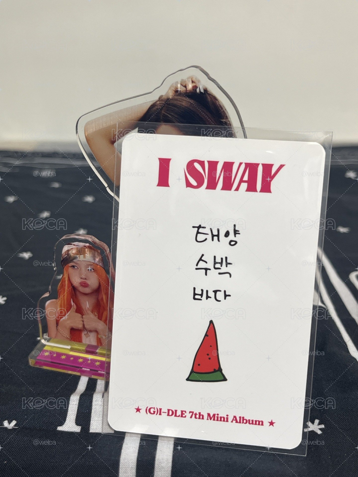 I SWAY k4 特典卡 娟 卡背韓文Q版手繪