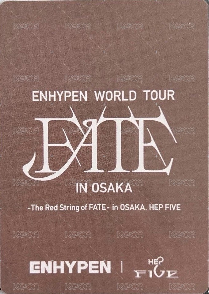 FATE世巡 大阪 hepfive 滿額卡  背面