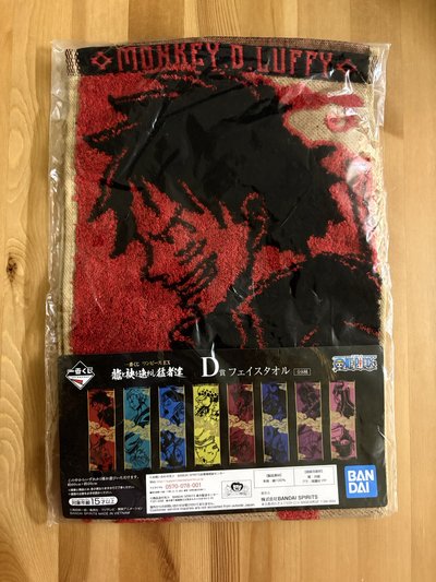 航海王/海賊王 一番賞(ONEPIECE) EX 龍與鏖戰的猛者達 D賞 毛巾 魯夫 大和