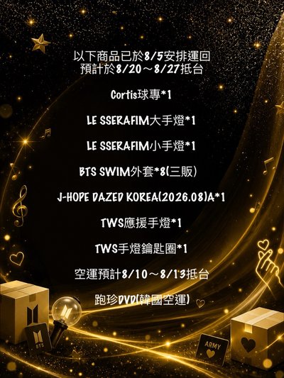 🛳️代購商品貨態公告🛳️