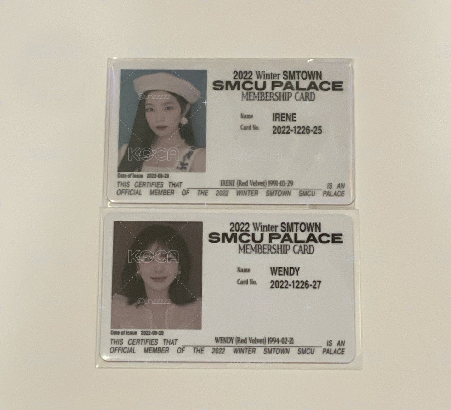 Irene / Wendy 2022冬專 專輯卡 ID卡