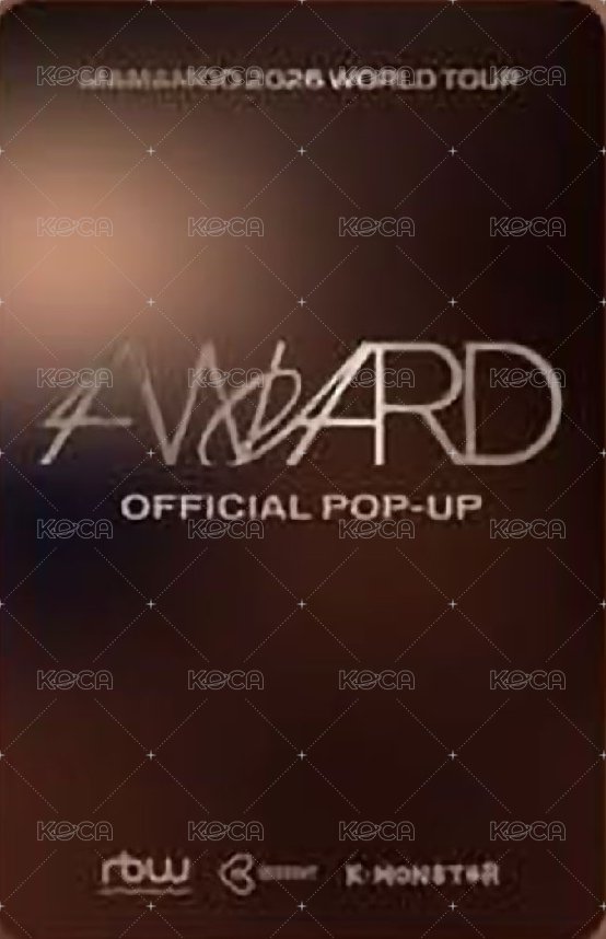 2026 WORLD TOUR [4WARD] MANILA快閃店 滿額卡  背面