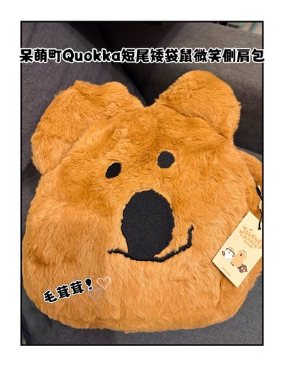 🥨Nice.b選物🥨韓國正版 Dinotaeng Quokka 短毛絨大臉手提包 最萌短尾矮袋鼠 療癒系穿搭包