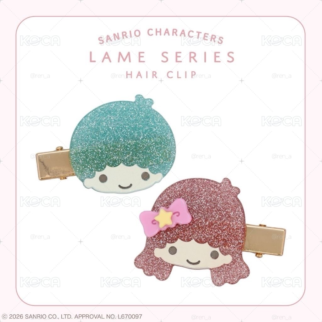 全新🇯🇵三麗鷗x粧美堂聯名雙子星亮粉髮夾組！