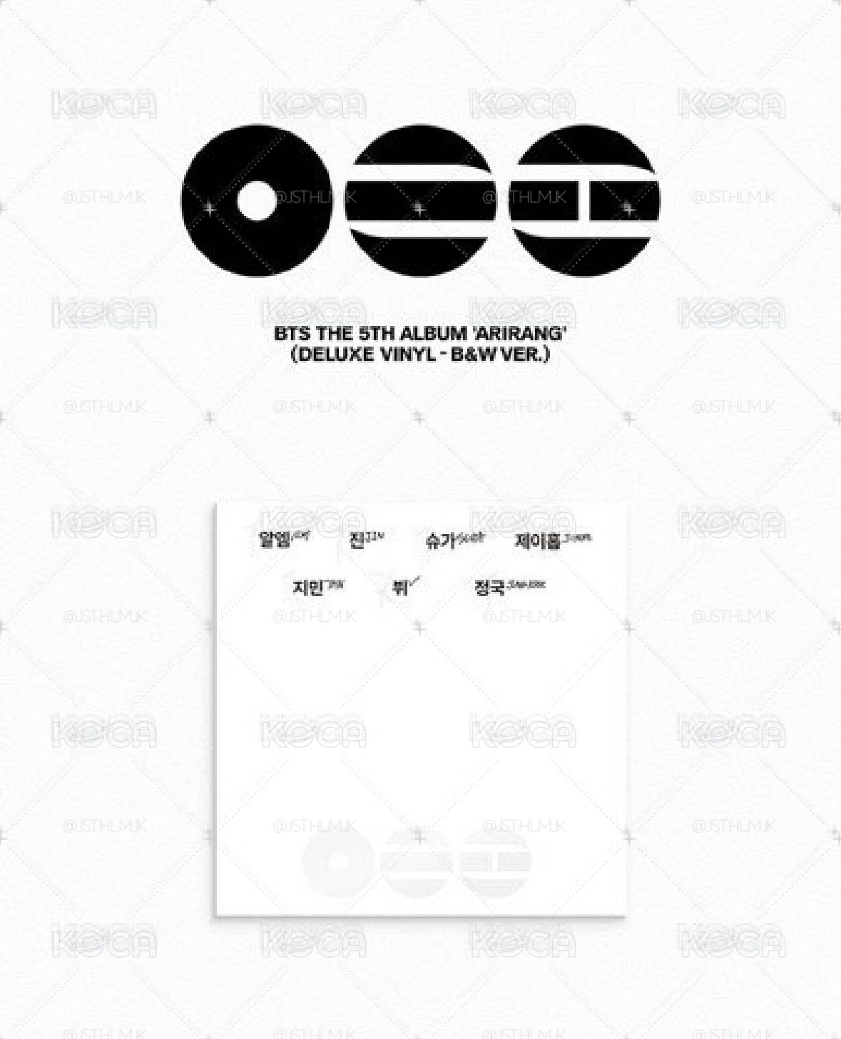 BTS ARIRANG B&W COLOR黑膠 團膠