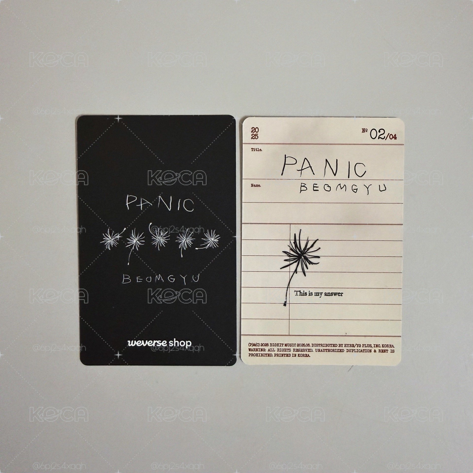 杋圭 Panic wvs特典 專卡（兩張不拆）