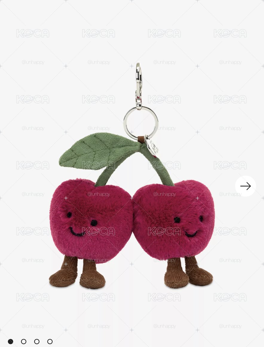 JELLYCAT🍒Cherries Woven Bag Charm 16cm