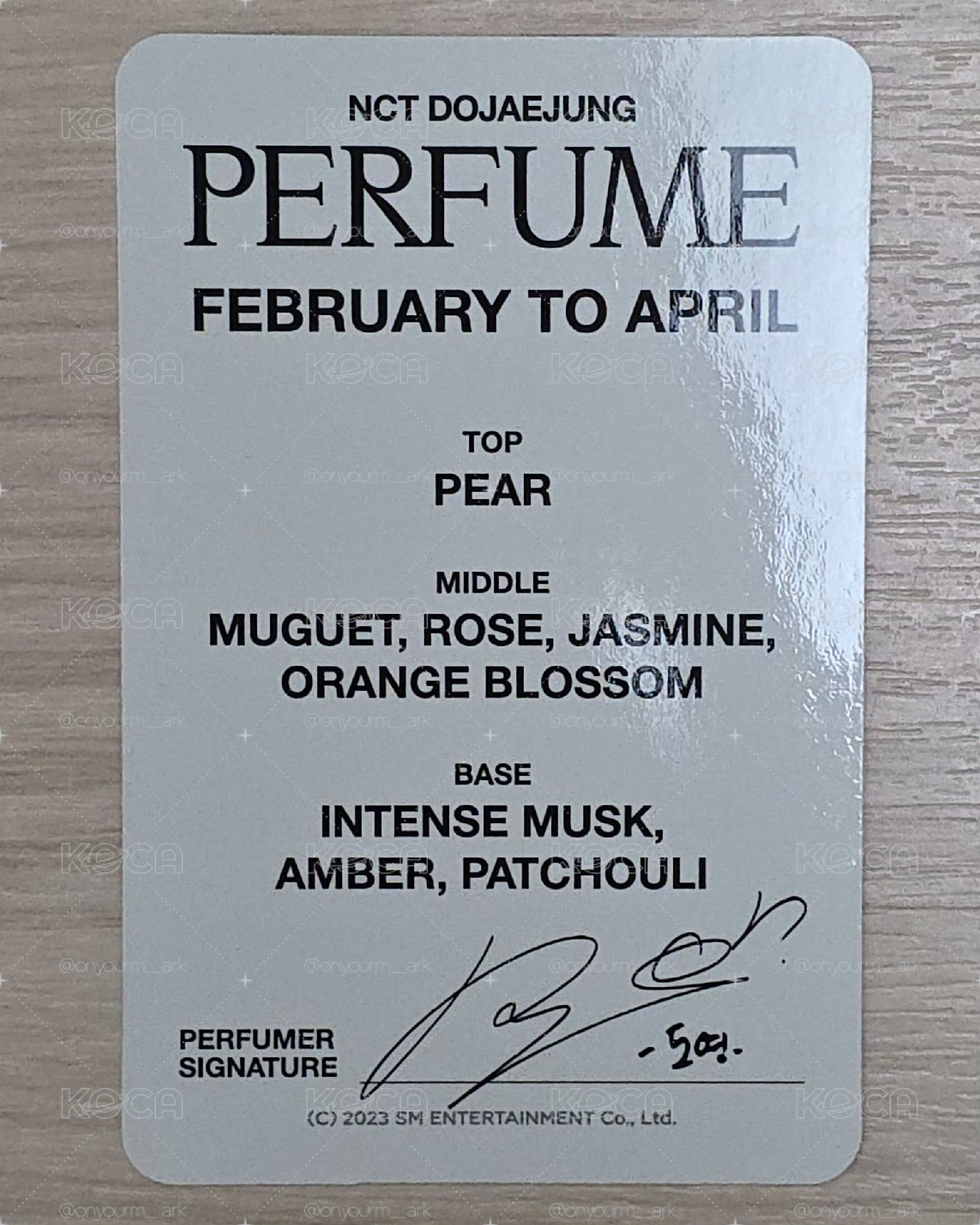 [Doyoung] Perfume 香水 周邊卡 + 拍立得
