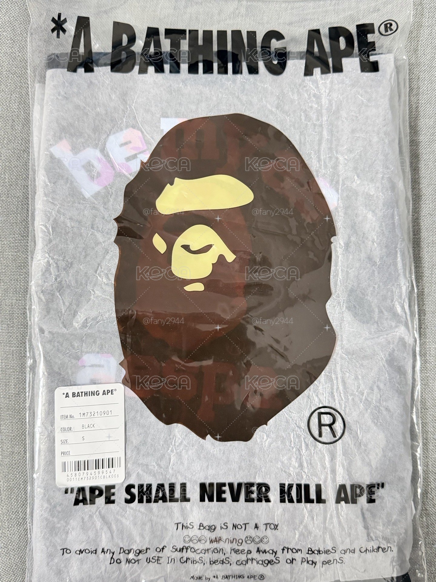 全新現貨 BAPE X aespa 猿人頭黑色女版S💙