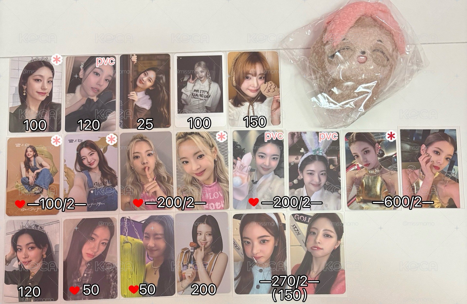 ITZY YEJI LIA RYUJIN CHAERYEONG YUNA 特典卡 簽售卡 幸運卡 年曆卡 代言卡 預售卡