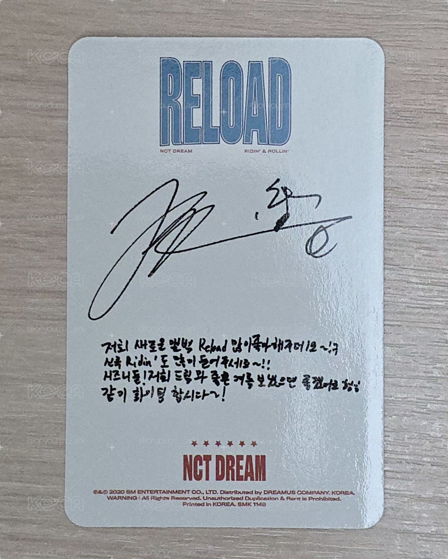[Chenle] RELOAD 專輯卡 Ridin