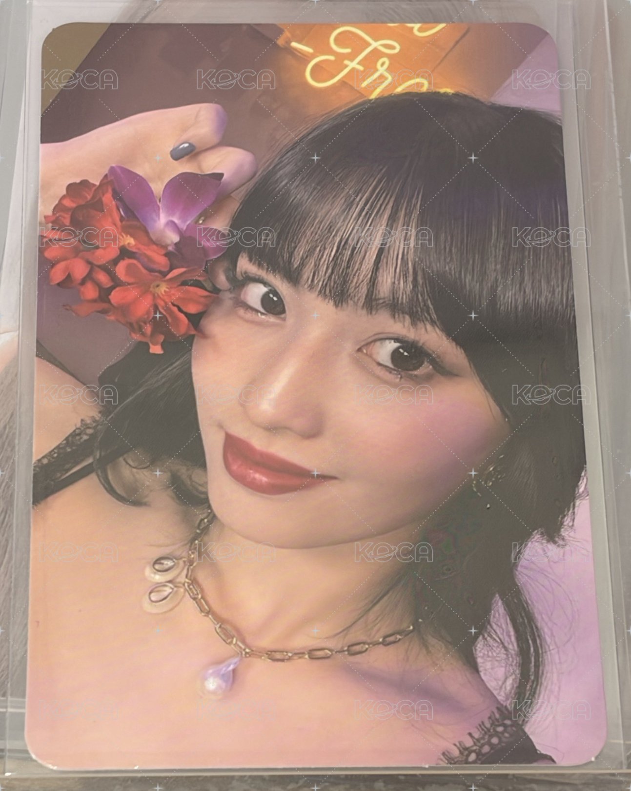瀏海紅色花卡