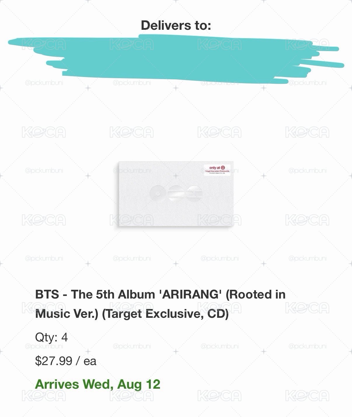 BTS ARIRANG RIM Target特典一套 無專