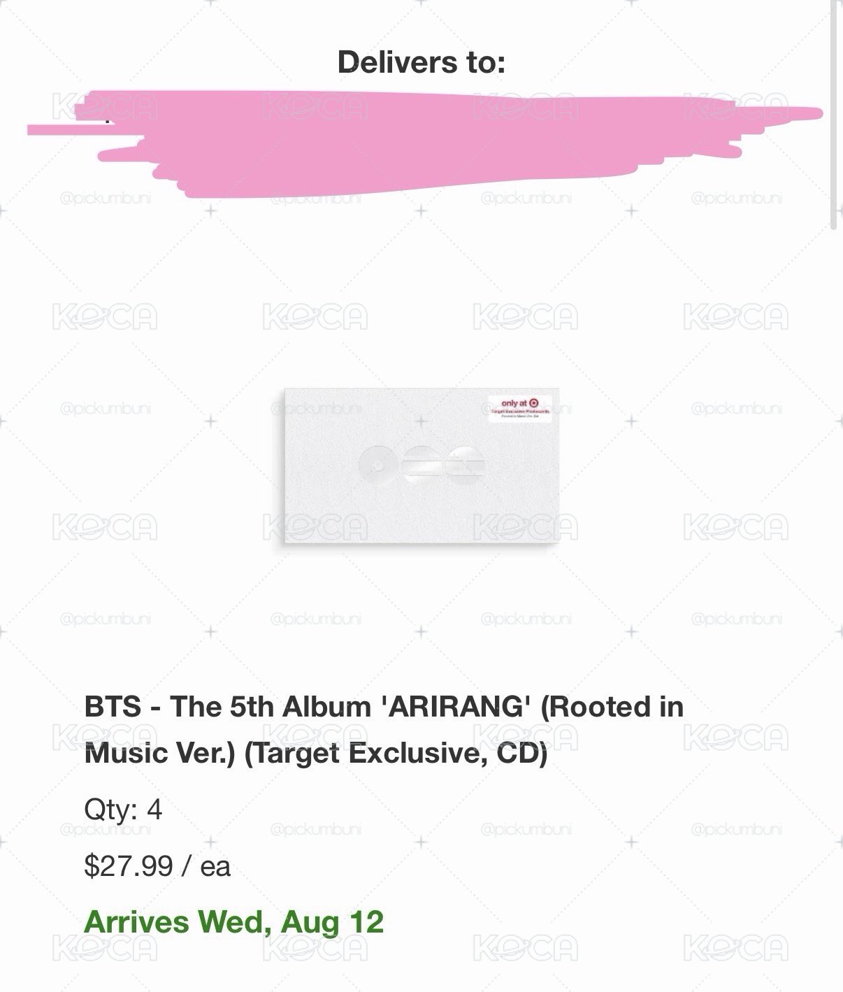 BTS ARIRANG RIM Target特典一套 無專