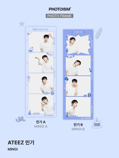 ATEEZ MINGI X photoism X snapism 人生四格卡 貼紙 代印