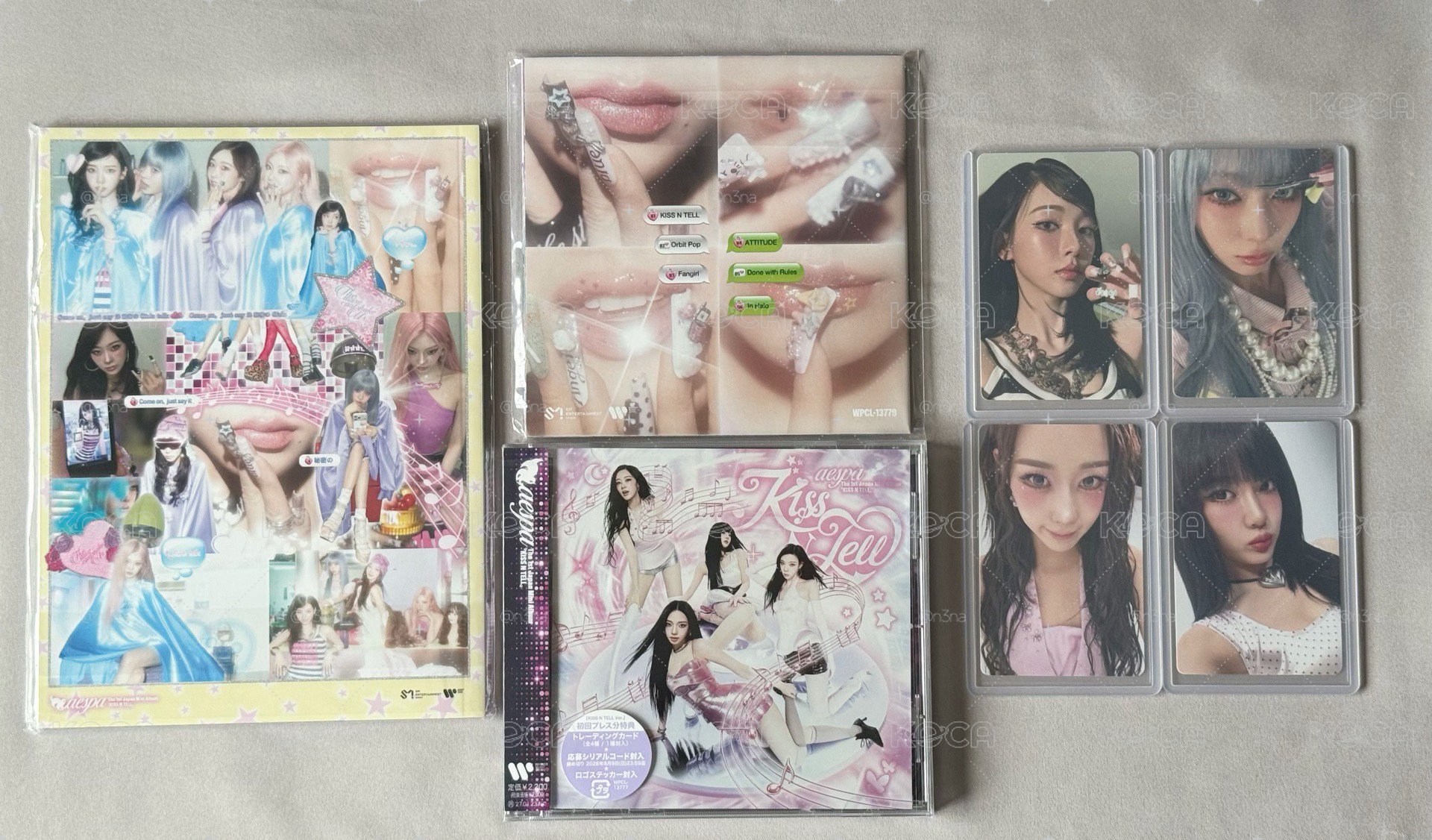 aespa KISS N TELL 三版各一 + 華納預售特典一套
