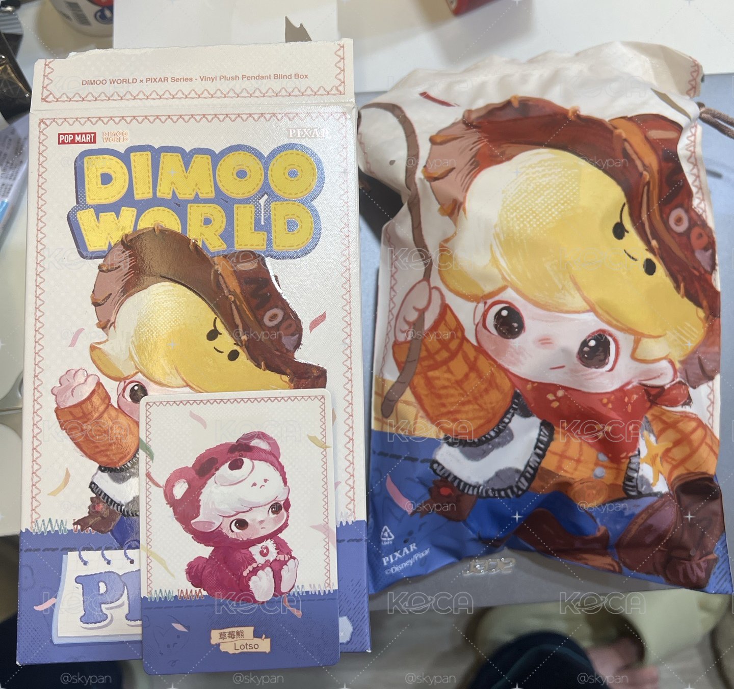DIMOO×PIXAR 娃娃 草莓熊確認款