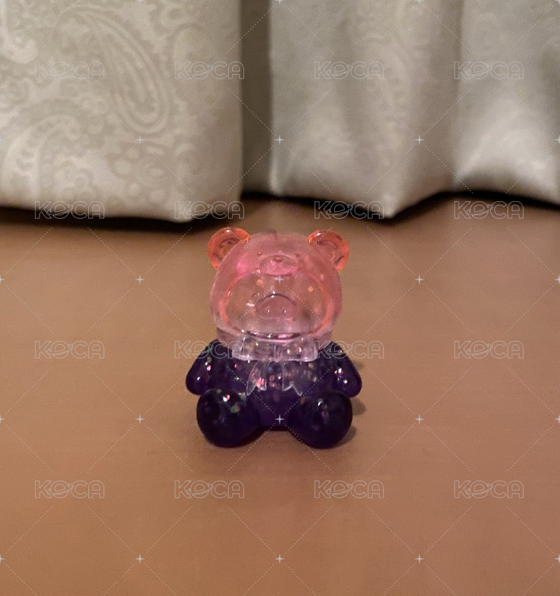 Lulu豬 泰迪萌粒 彩透水晶-粉紫