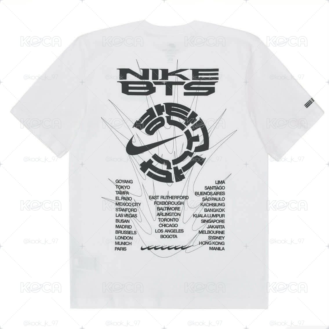 BTS × Nike 聯名白T S號
