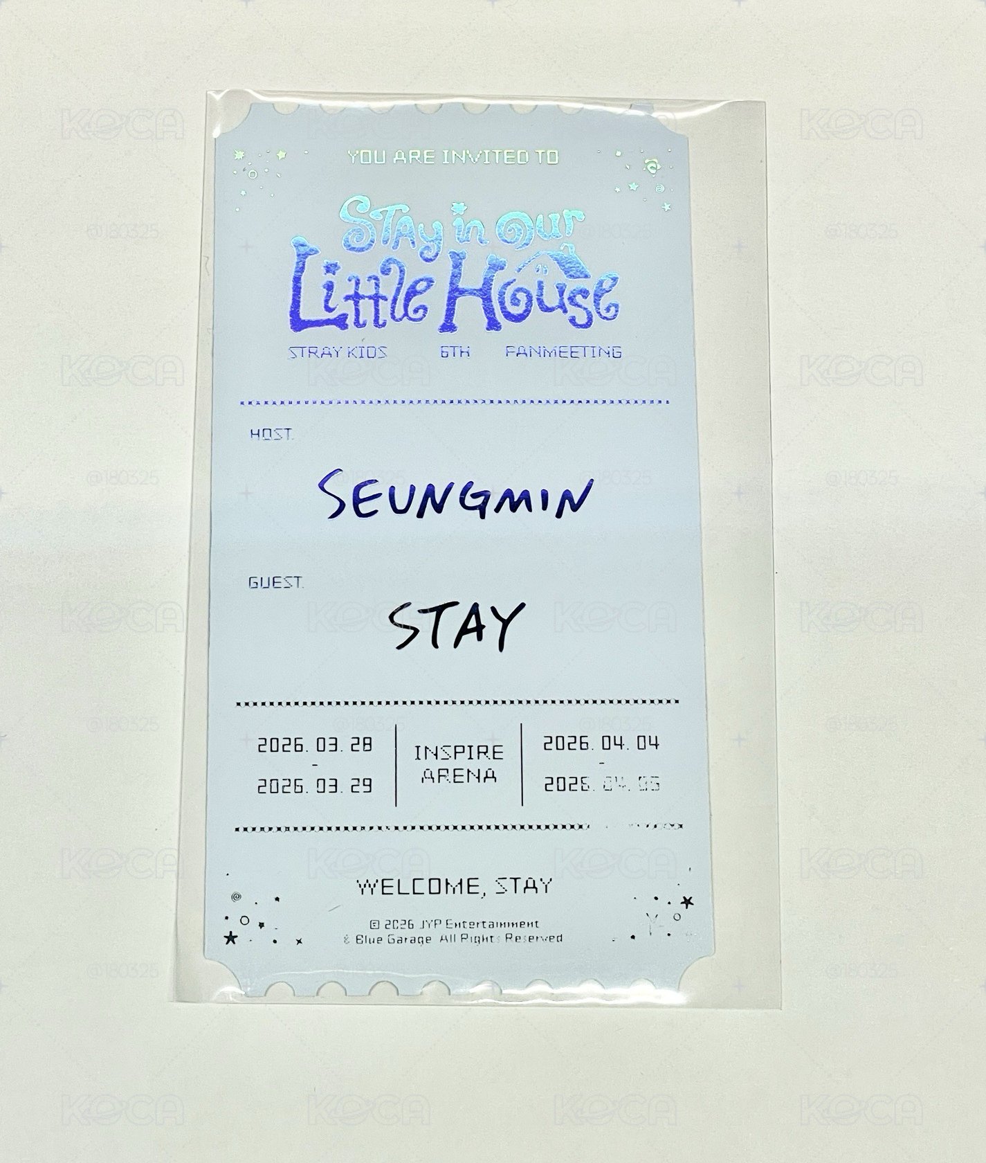 Seungmin 6th飯咪書籤 （背面官方印刷廠損）「免包手」