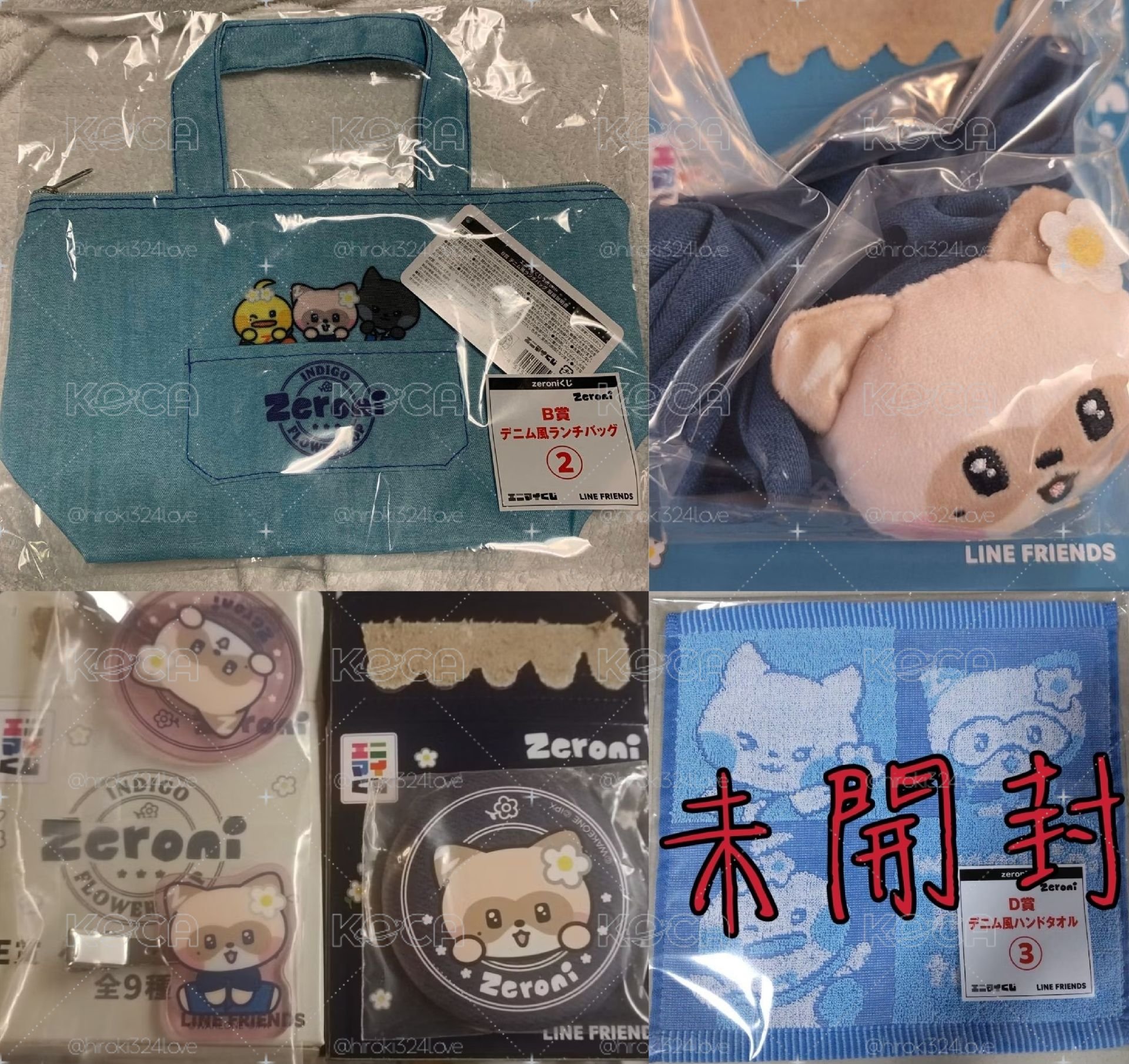 未開封【zeroni】〈ABCDEF〉花型抱枕+午餐袋+髮圈+方巾+髮夾SET+徽章〈6賞合售〉hanini 章昊