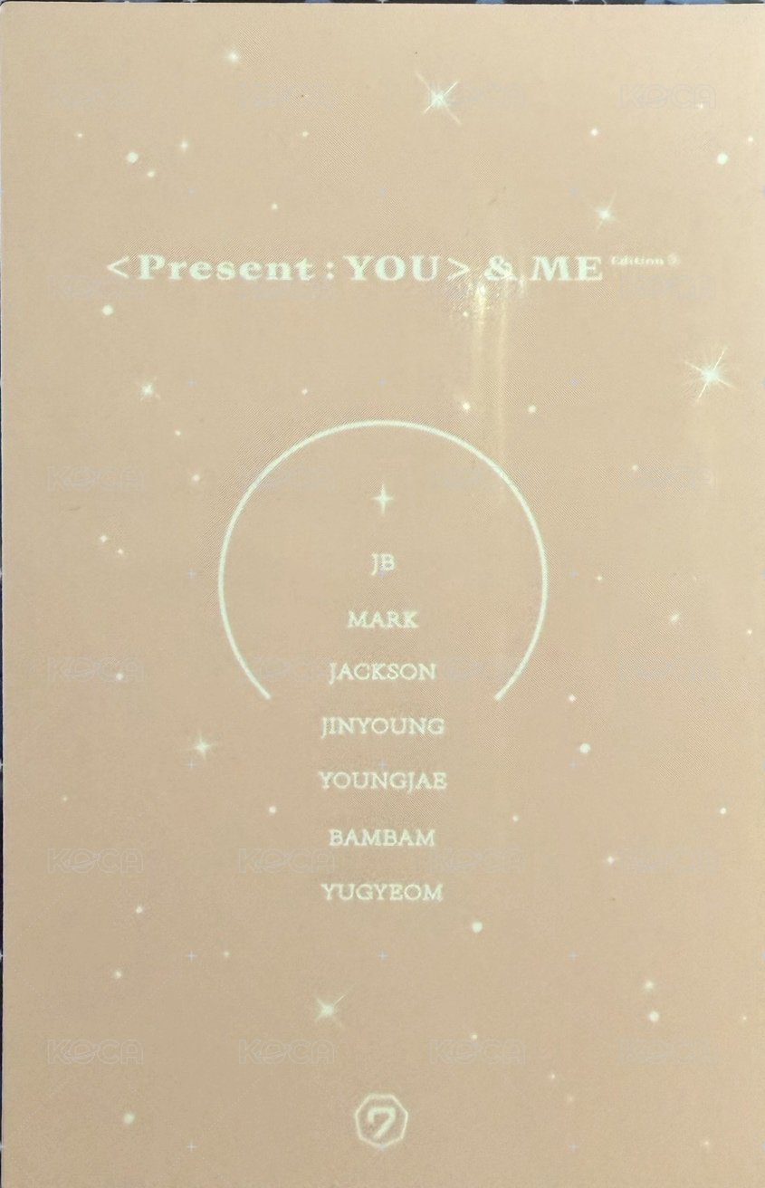 &ME Edition 專輯卡  背面