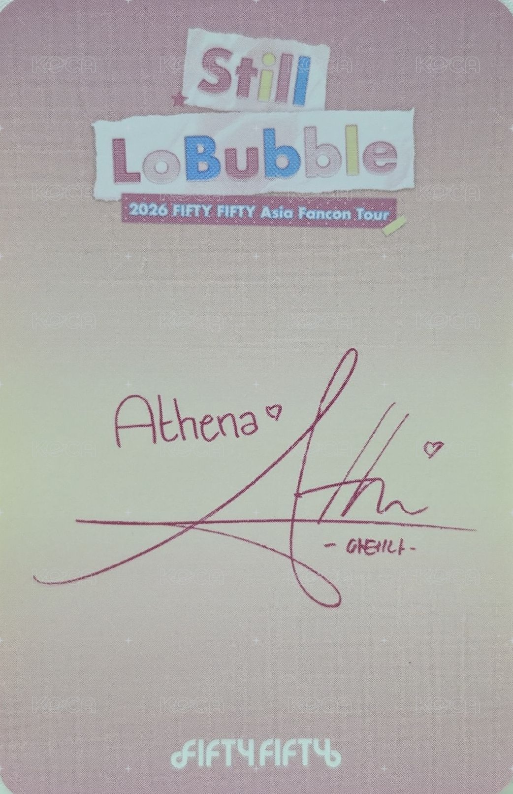 2026 FIFTY FIFTY Asia Fancon Tour [Still LoBubble] hl 周邊卡  背面