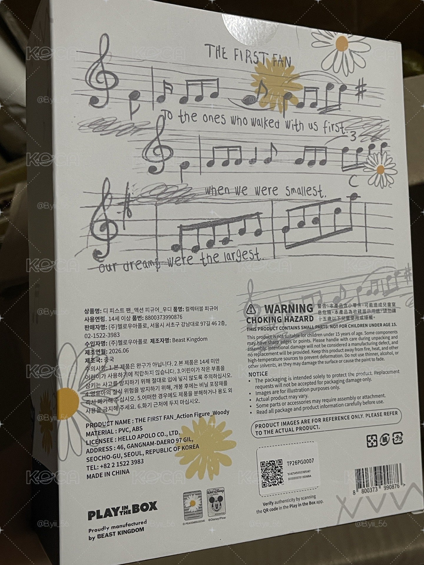 TOYSTORY 玩具總動員 胡迪公仔 韓國快閃