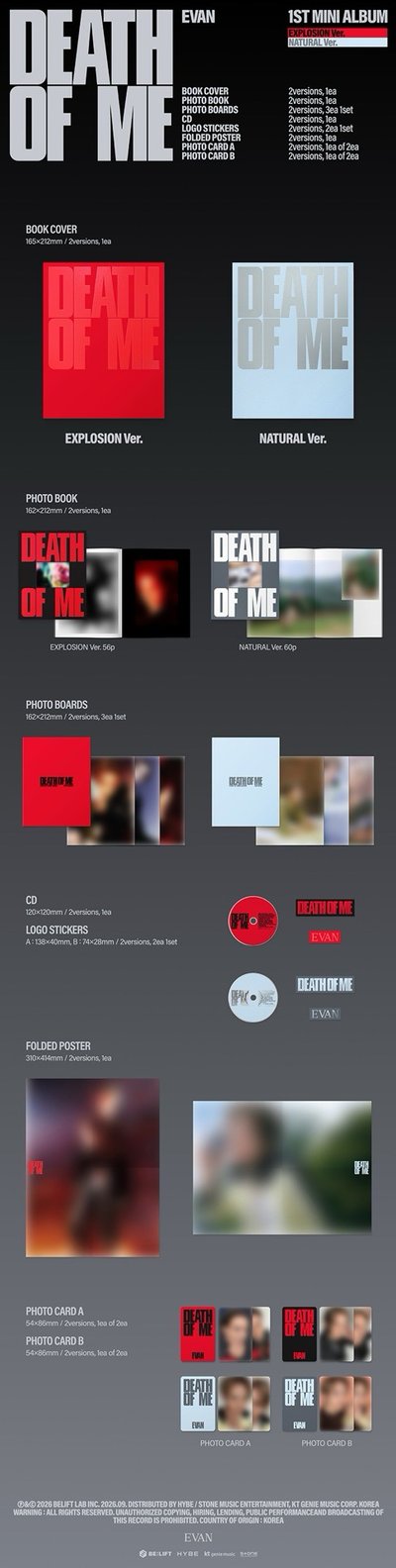 [Pre-Order~9/4]  EVAN 1st Mini Album [DEATH OF ME’] BDM通路