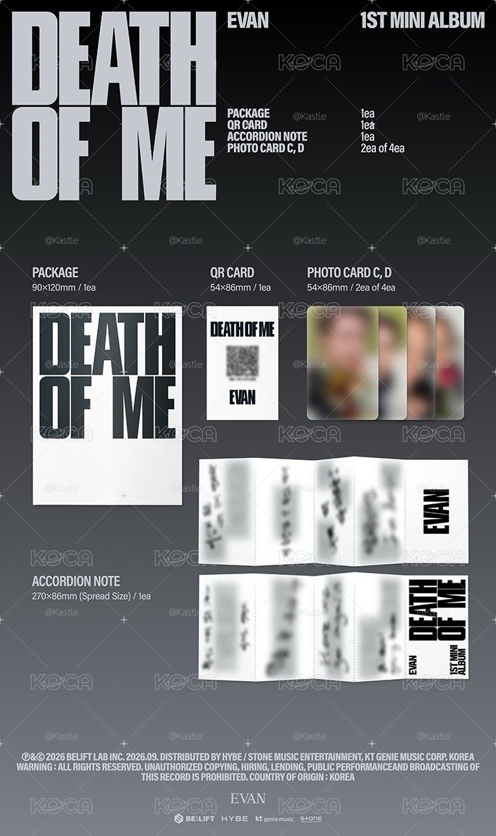 [Pre-Order~9/4]  EVAN 1st Mini Album [DEATH OF ME’] BDM通路