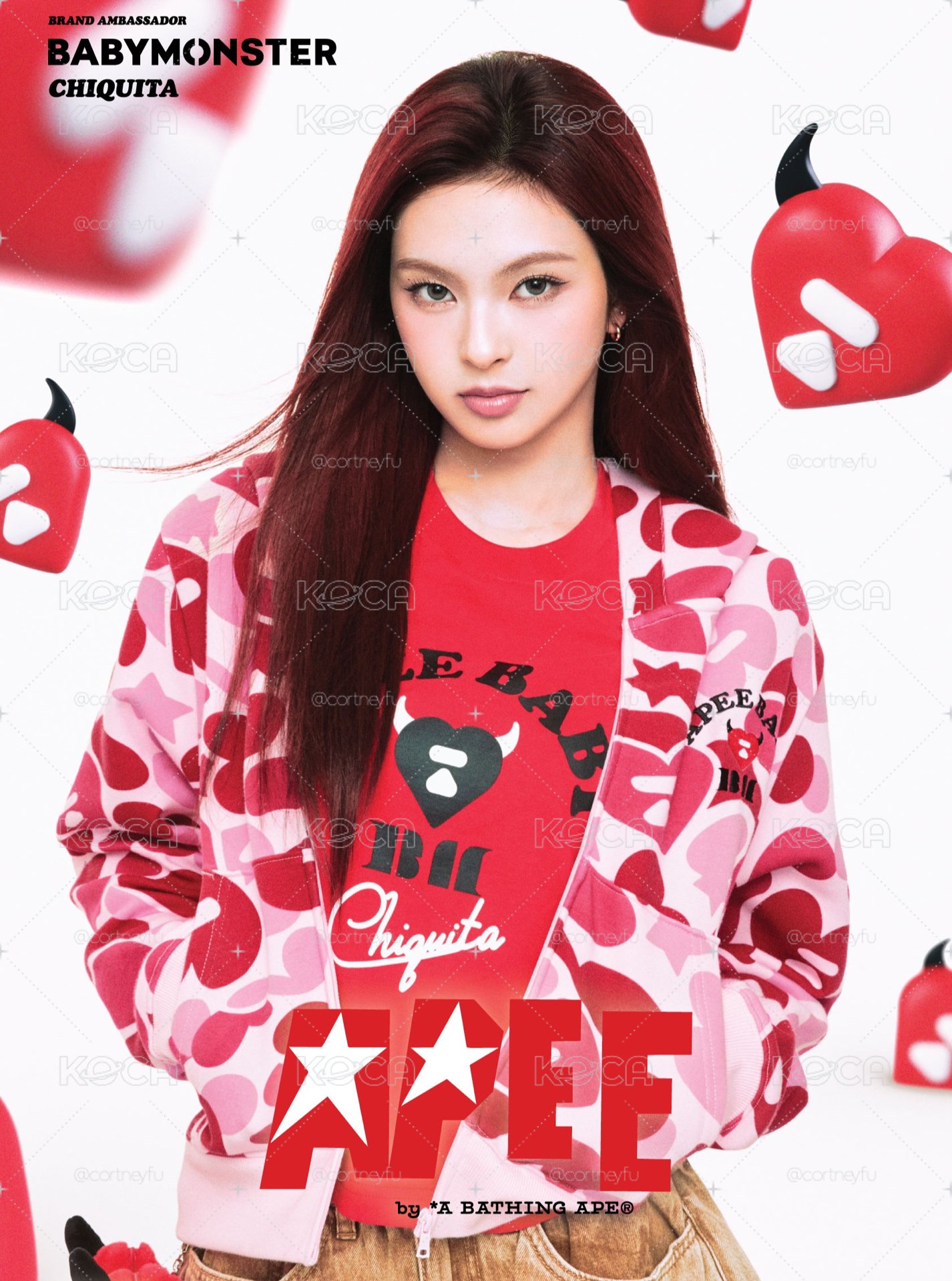 APEE BABY 聯名外套 粉/紅色