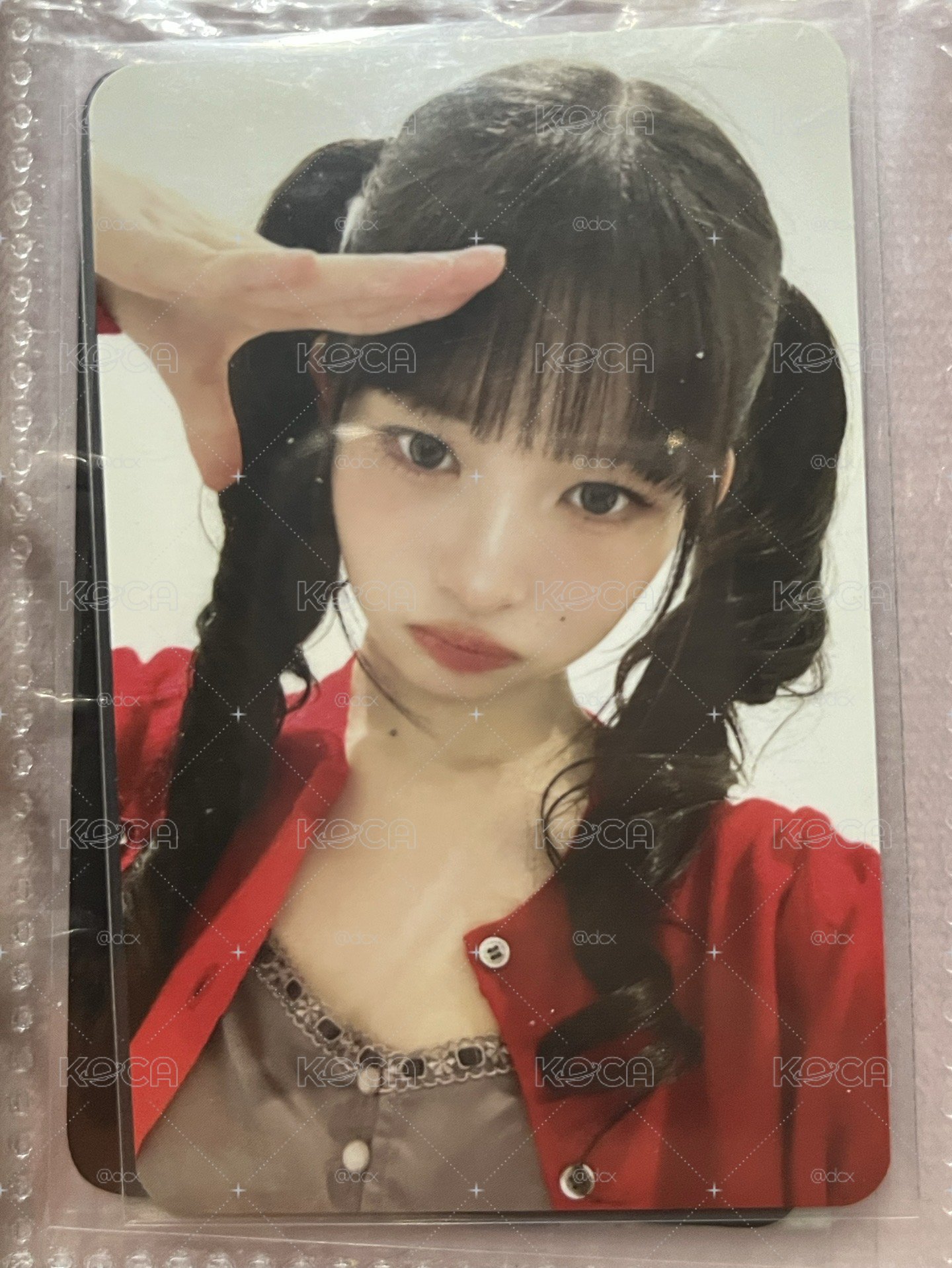 IVE 直井怜 Rei MINIVE SCHOOL 40公分斜背娃包卡 紅衣雙馬尾敬禮怜
