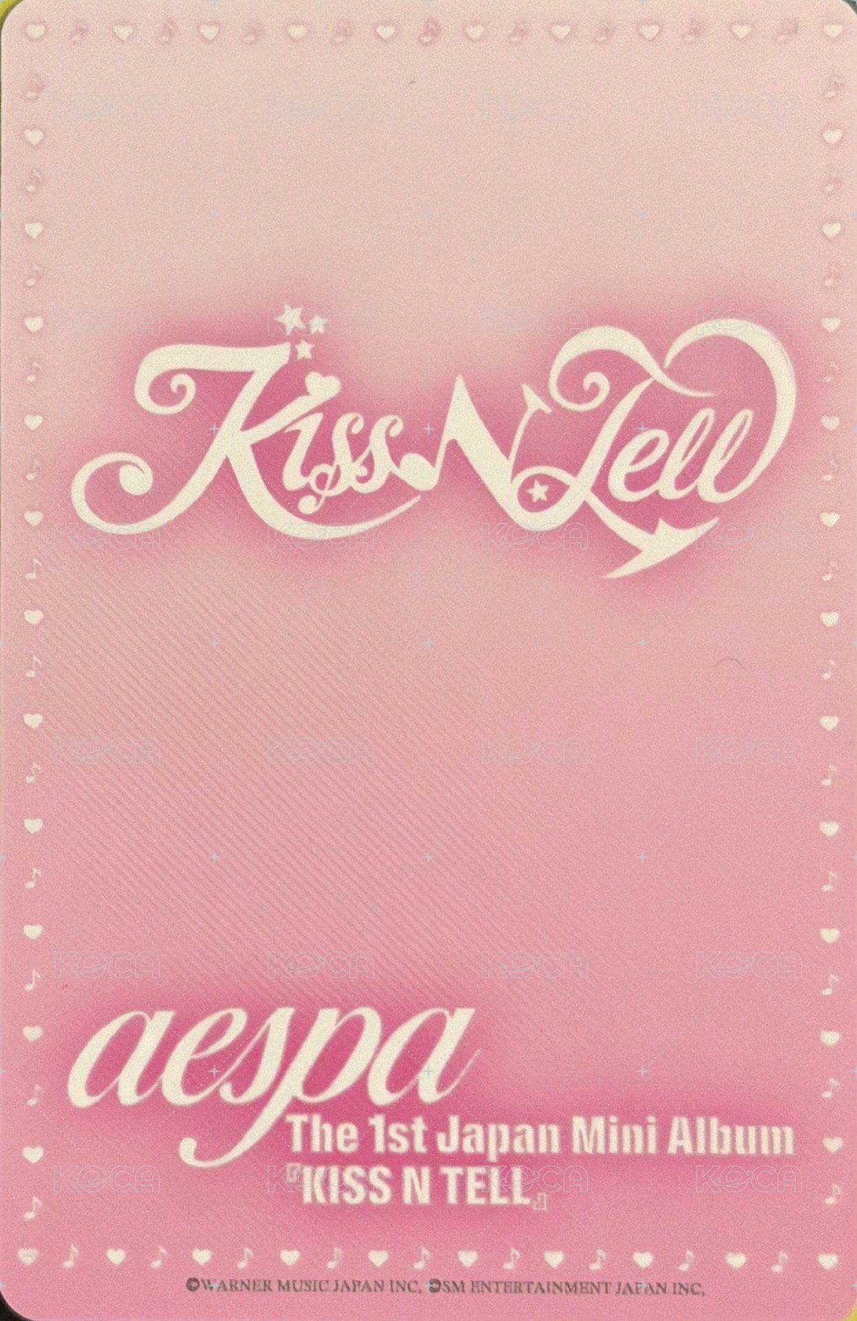 KISS N TELL 華納 限定雙人B版 特典卡  背面