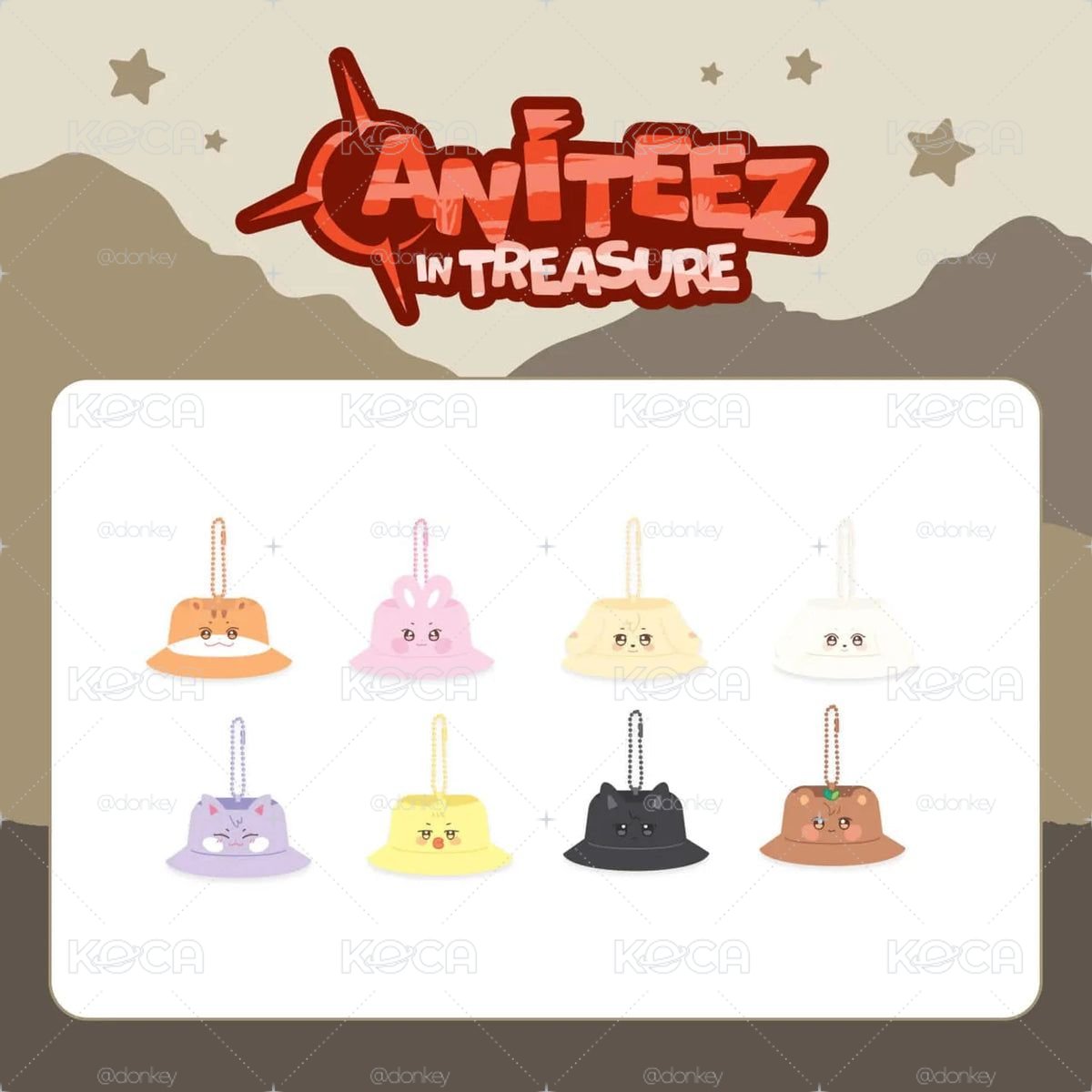 ANITEEZ IN TREASURE 帽子吊飾一套