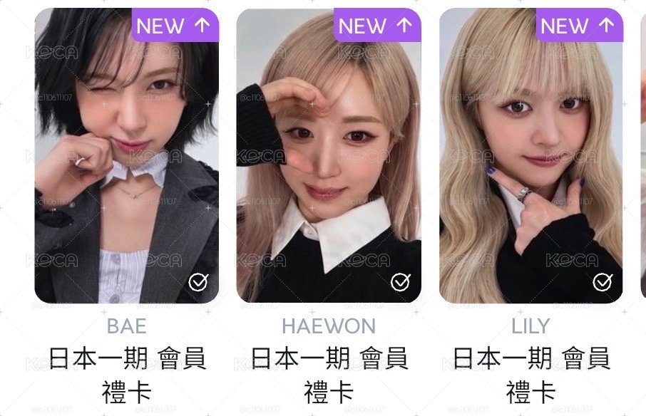 日本一期 會員禮卡 莉嫄裴合售 也可拆莉裴出