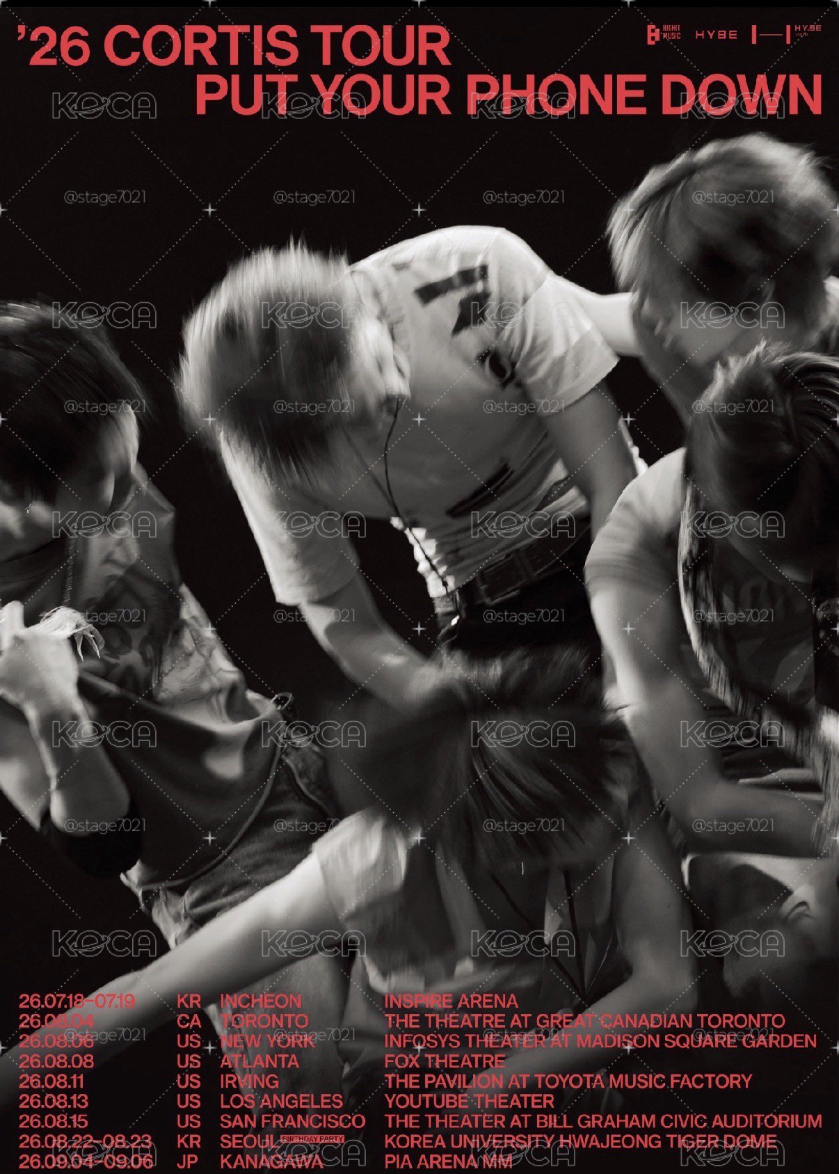 CORTIS｜2026 TOUR <PUT YOUR PHONE DOWN>（namane卡 8/20回台）