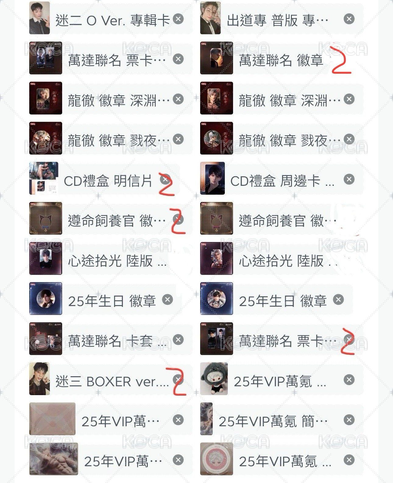 綁圈外（圖上 紅字數量
