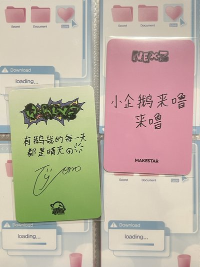 tomoya 粉髮中文卡背🐧