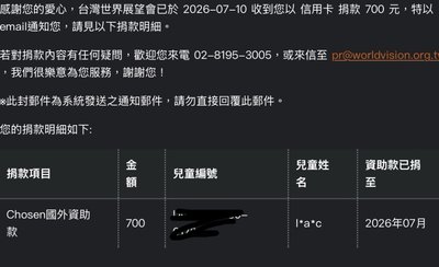 賣場營收捐款紀錄