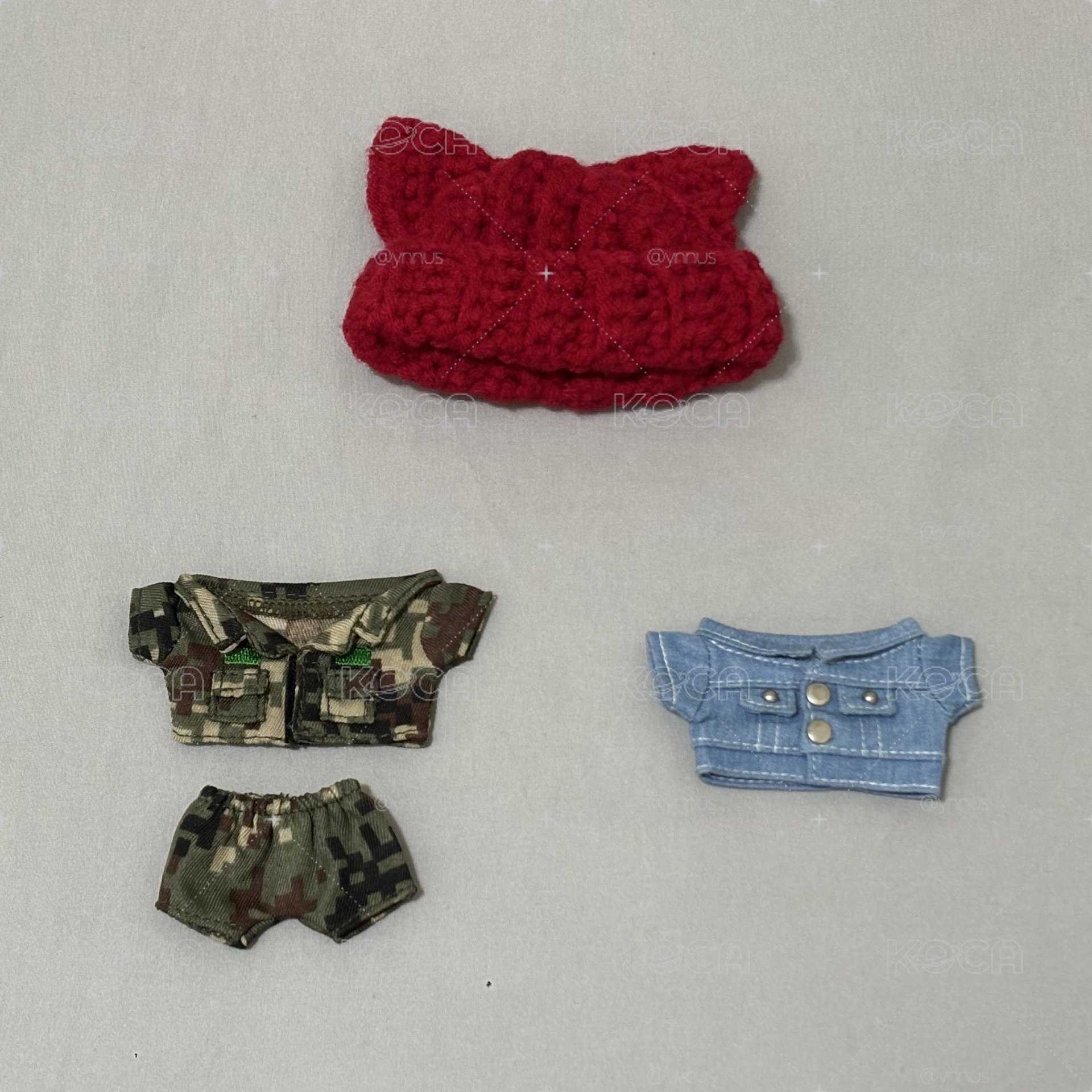 10cm 娃衣 韓國軍服 牛仔外套 毛帽