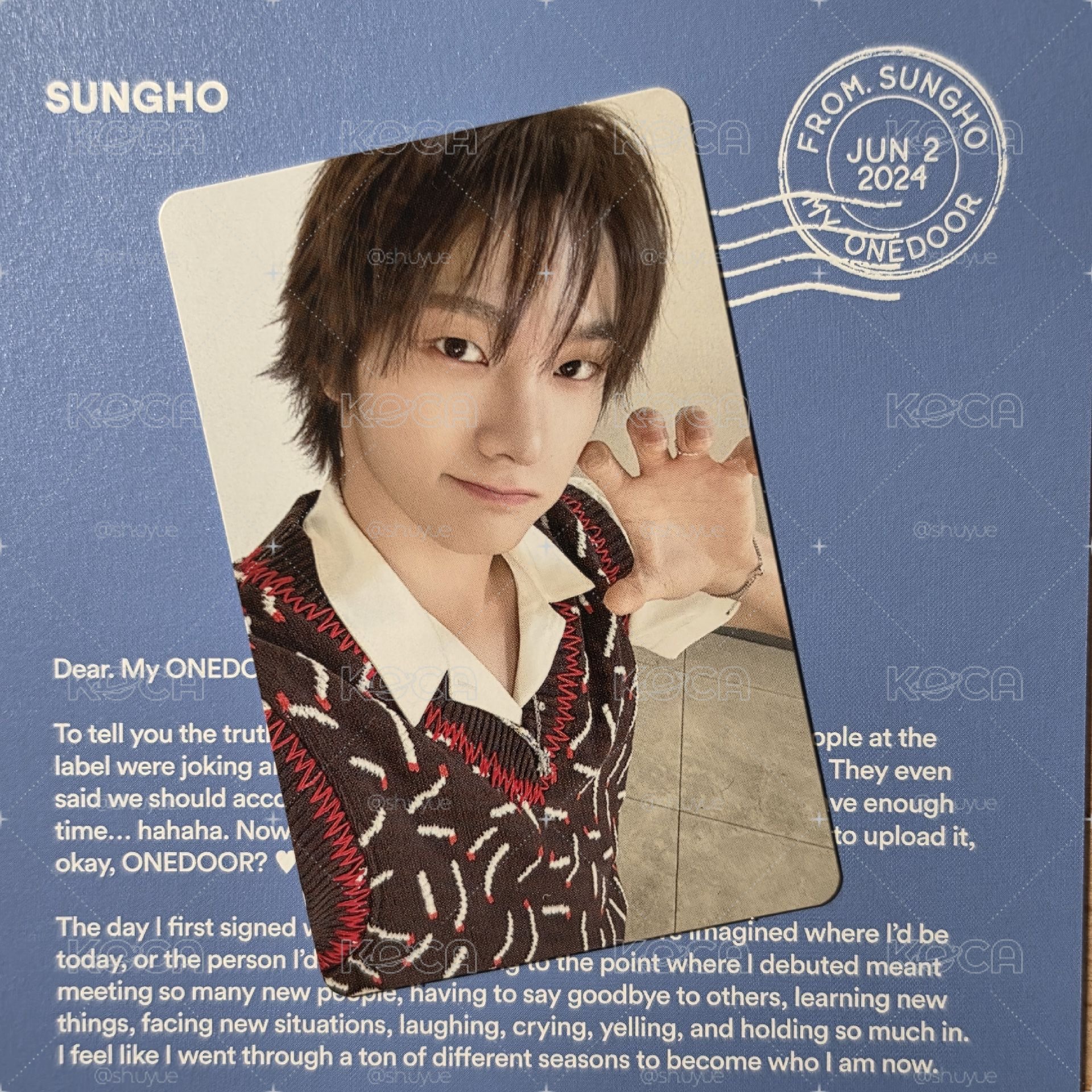 【SUNGHO】BOYLIFE 專輯卡