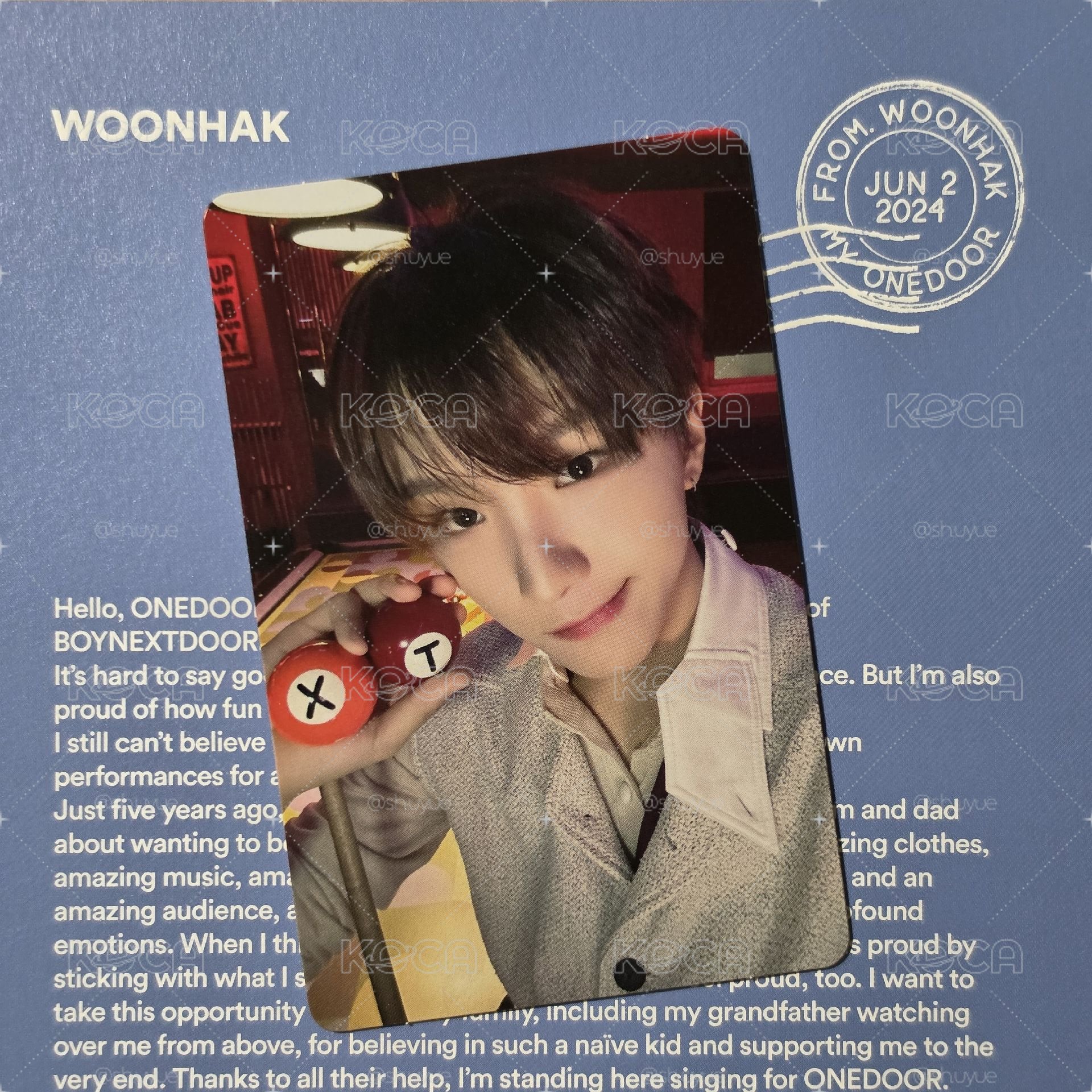 【WOONHAK】BOYLIFE 專輯卡